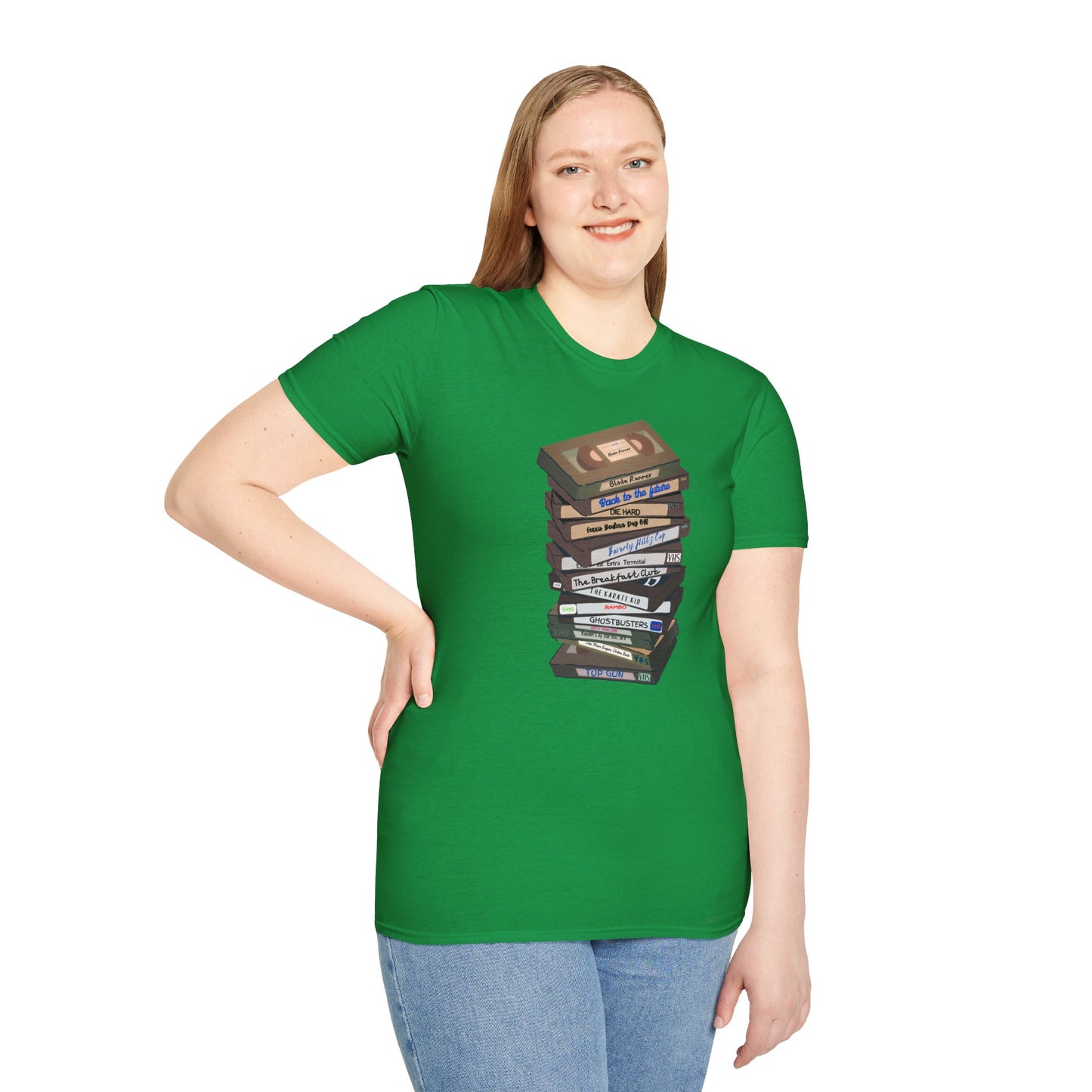80s VHStack Unisex Softstyle 100% Cotton T-Shirt