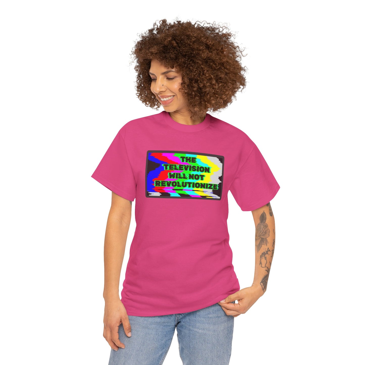 THE TELEVISION WILL NOT REVOLUTIONIZE Unisex Heavy Cotton Tee