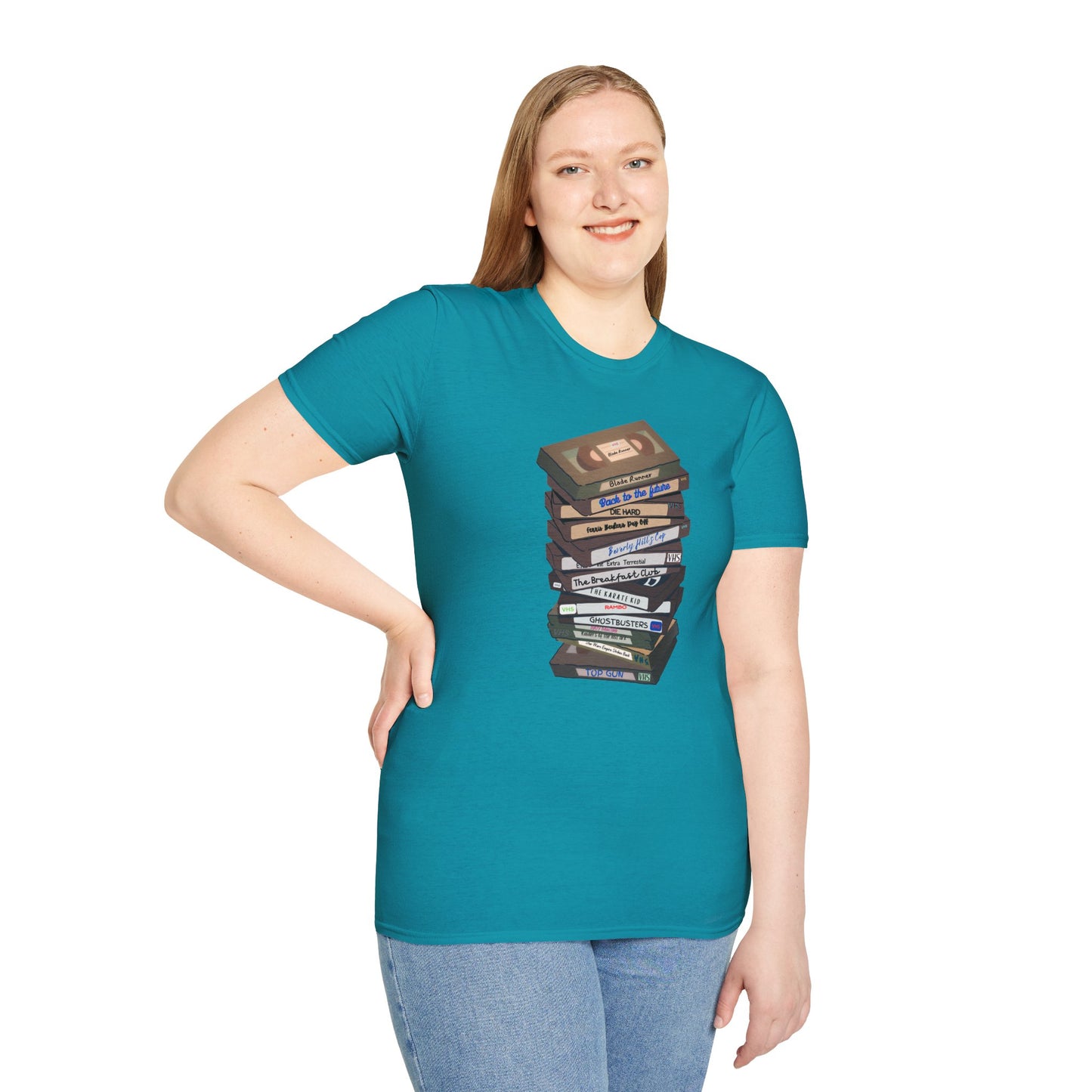 80s VHStack Unisex Softstyle 100% Cotton T-Shirt