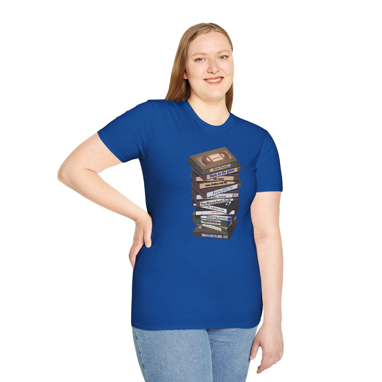 80s VHStack Unisex Softstyle 100% Cotton T-Shirt