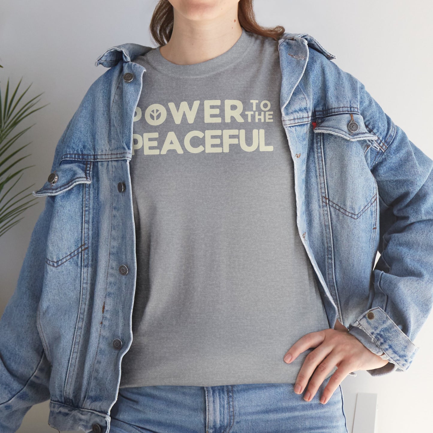 POWER TO THE PEACEFUL Unisex Heavy Cotton Tee