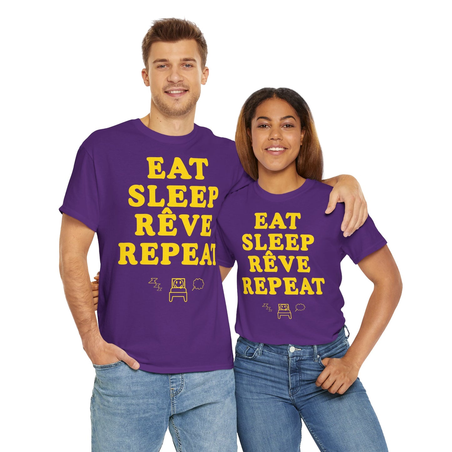 EAT SLEEP RÊVE REPEAT Unisex Heavy Cotton Tee