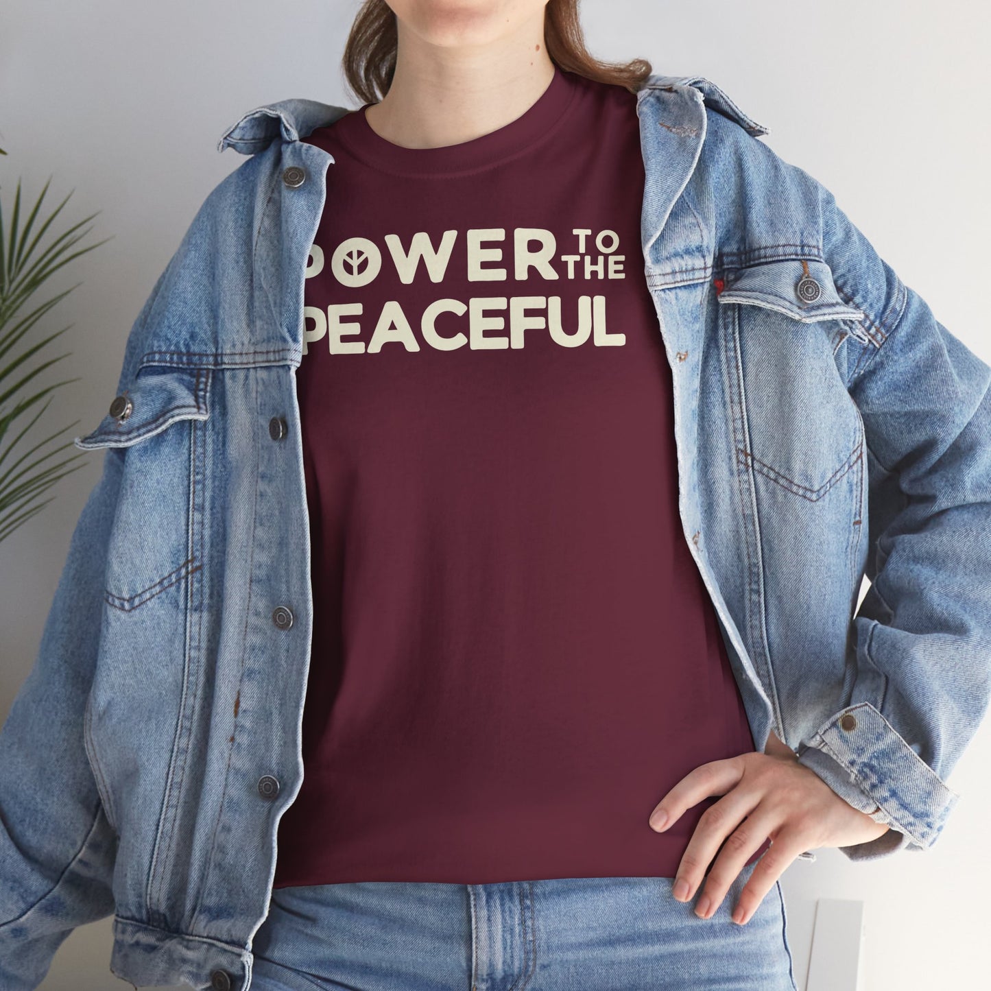 POWER TO THE PEACEFUL Unisex Heavy Cotton Tee