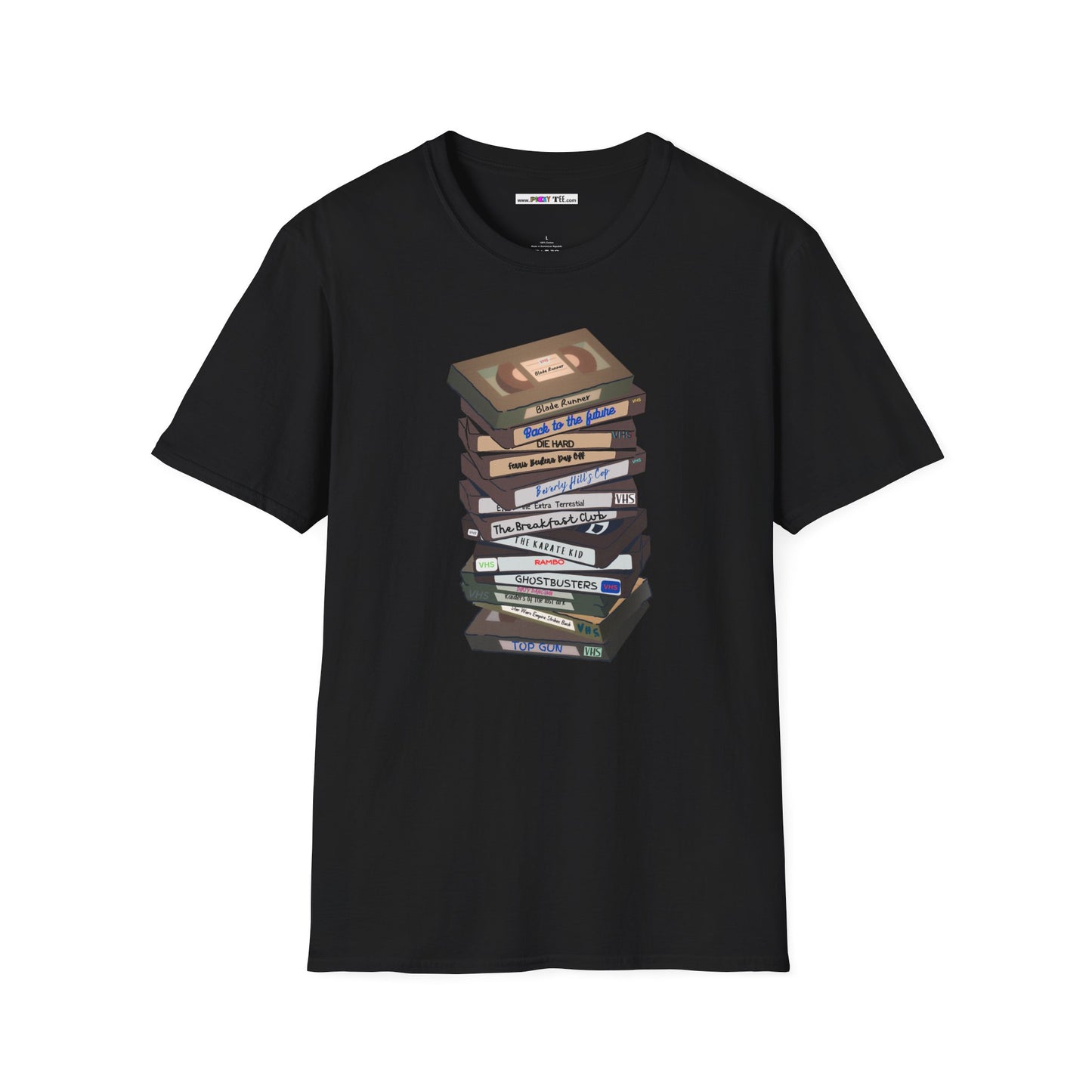 80s VHStack Unisex Softstyle 100% Cotton T-Shirt