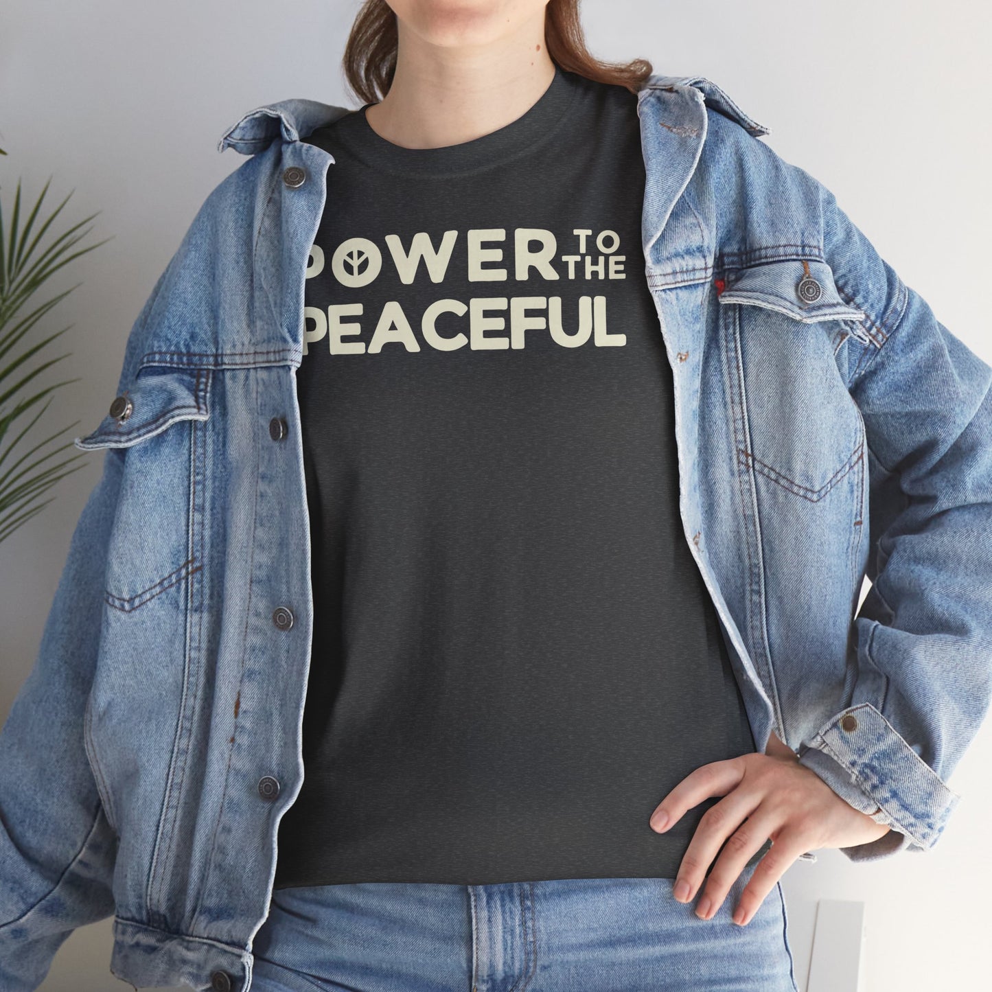 POWER TO THE PEACEFUL Unisex Heavy Cotton Tee