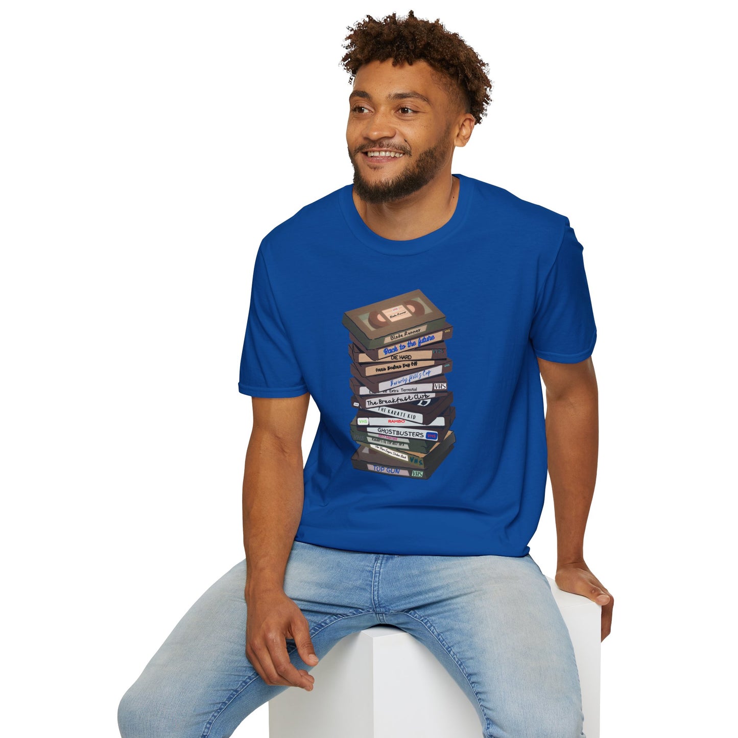 80s VHStack Unisex Softstyle 100% Cotton T-Shirt