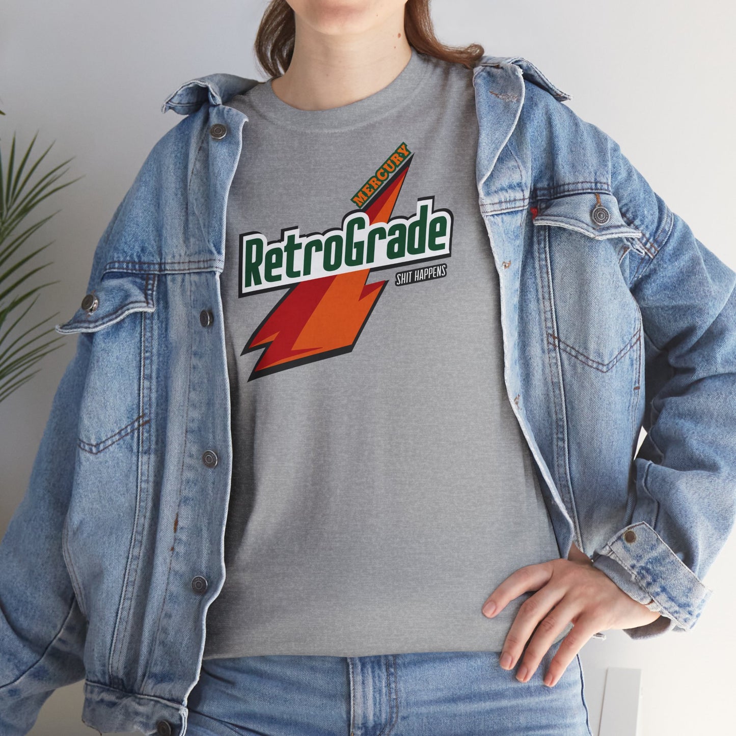 MERCURY RETROGRADE, SHIT HAPPENS Unisex Heavy Cotton Tee