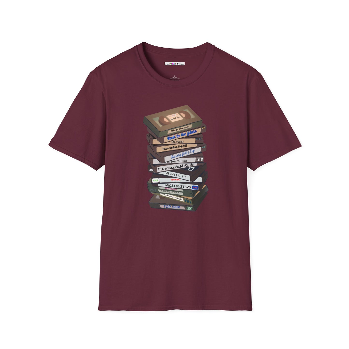 80s VHStack Unisex Softstyle 100% Cotton T-Shirt