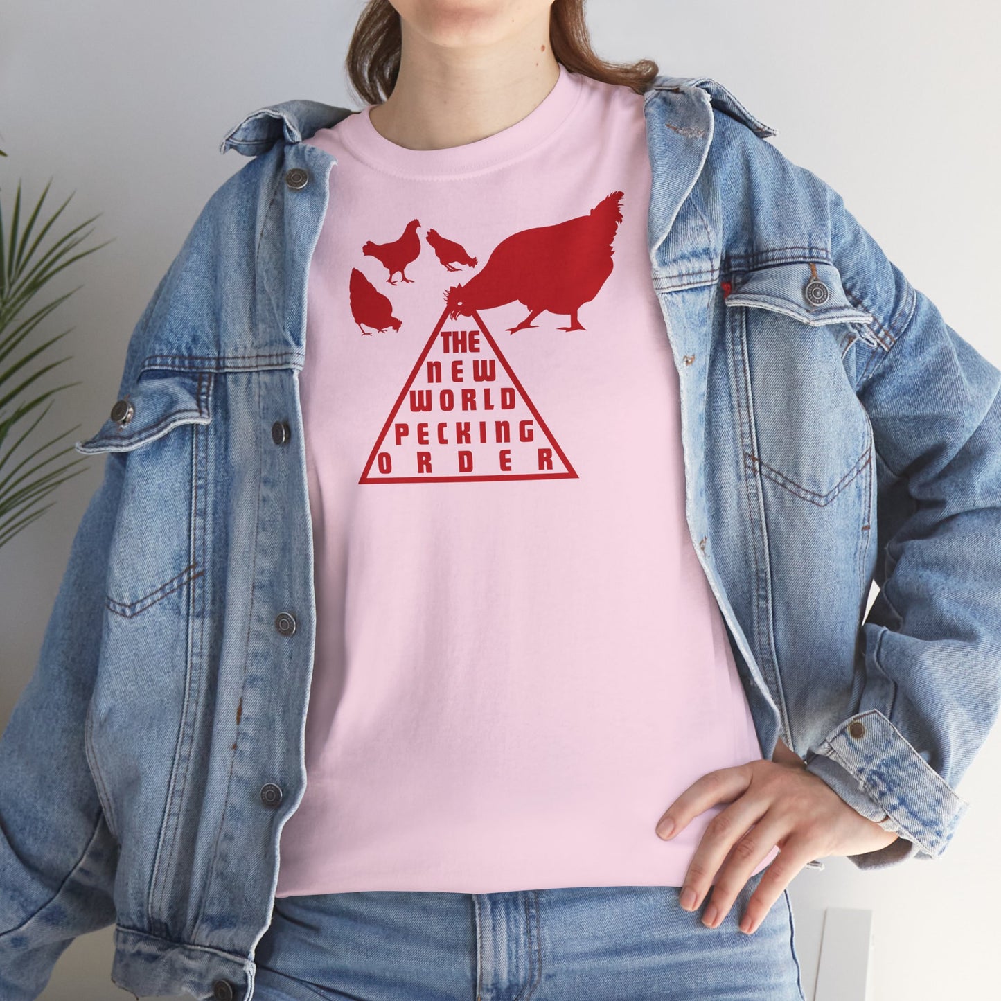 THE NEW WORLD PECKING ORDER Unisex Heavy Cotton Tee