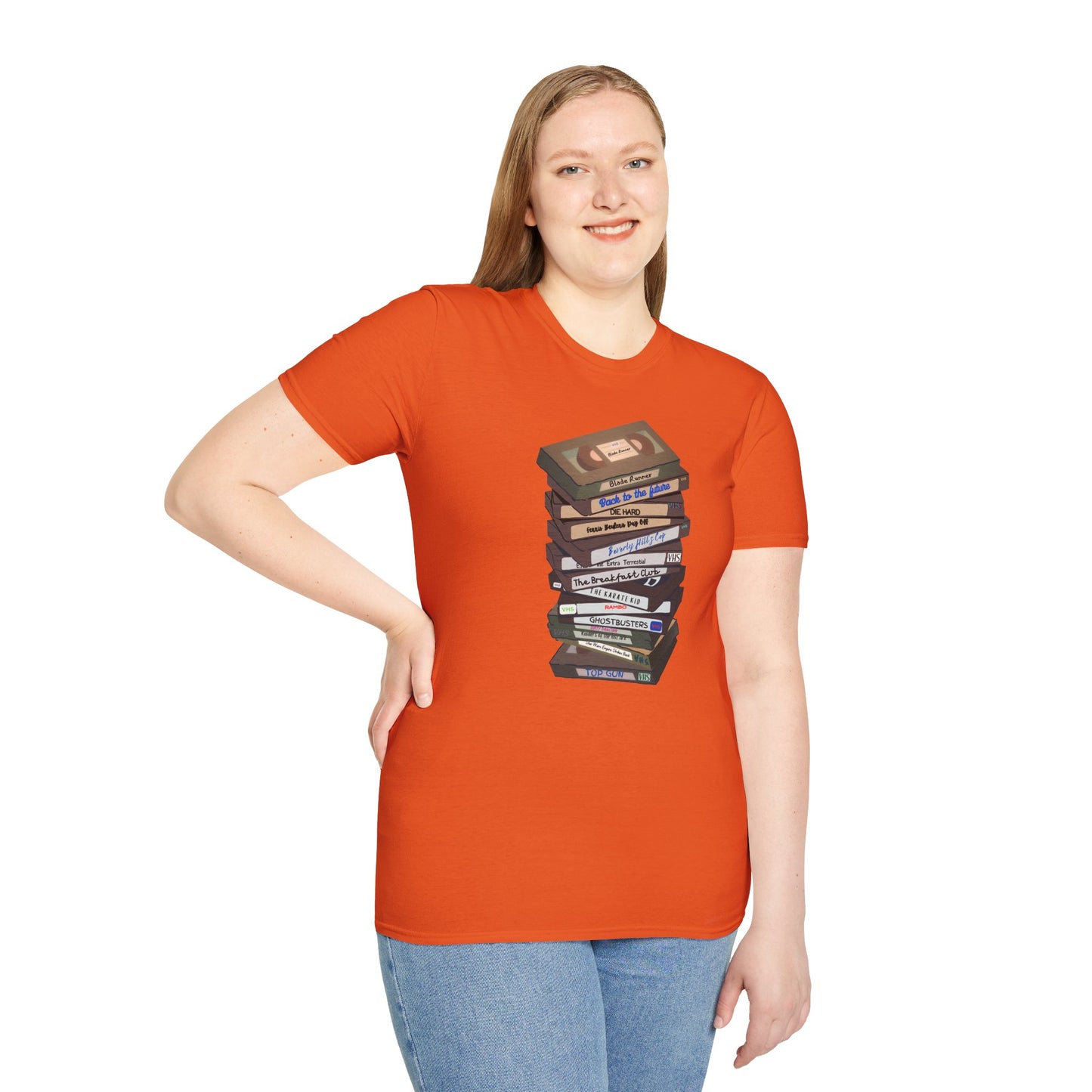 80s VHStack Unisex Softstyle 100% Cotton T-Shirt