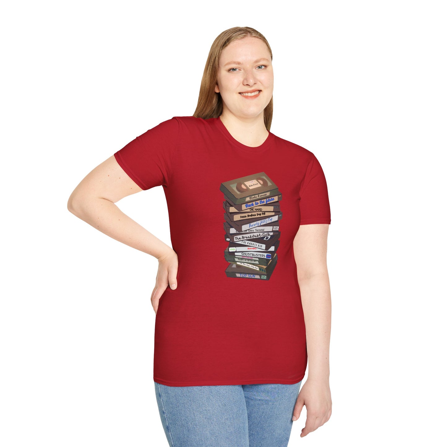 80s VHStack Unisex Softstyle 100% Cotton T-Shirt