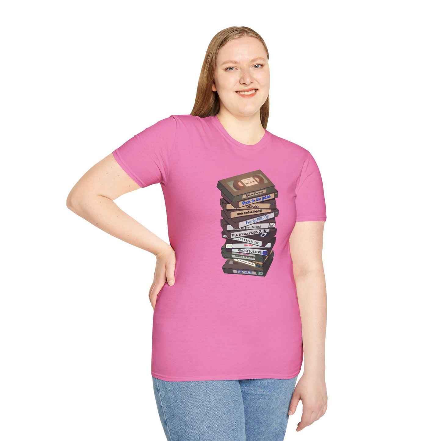 80s VHStack Unisex Softstyle 100% Cotton T-Shirt