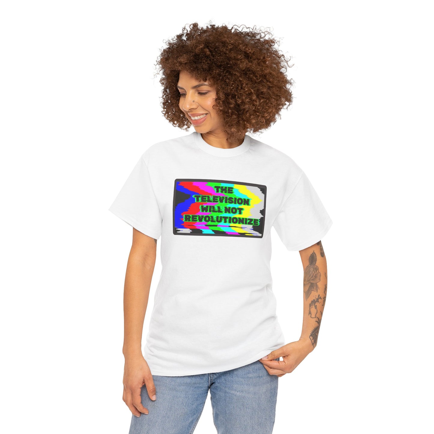THE TELEVISION WILL NOT REVOLUTIONIZE Unisex Heavy Cotton Tee