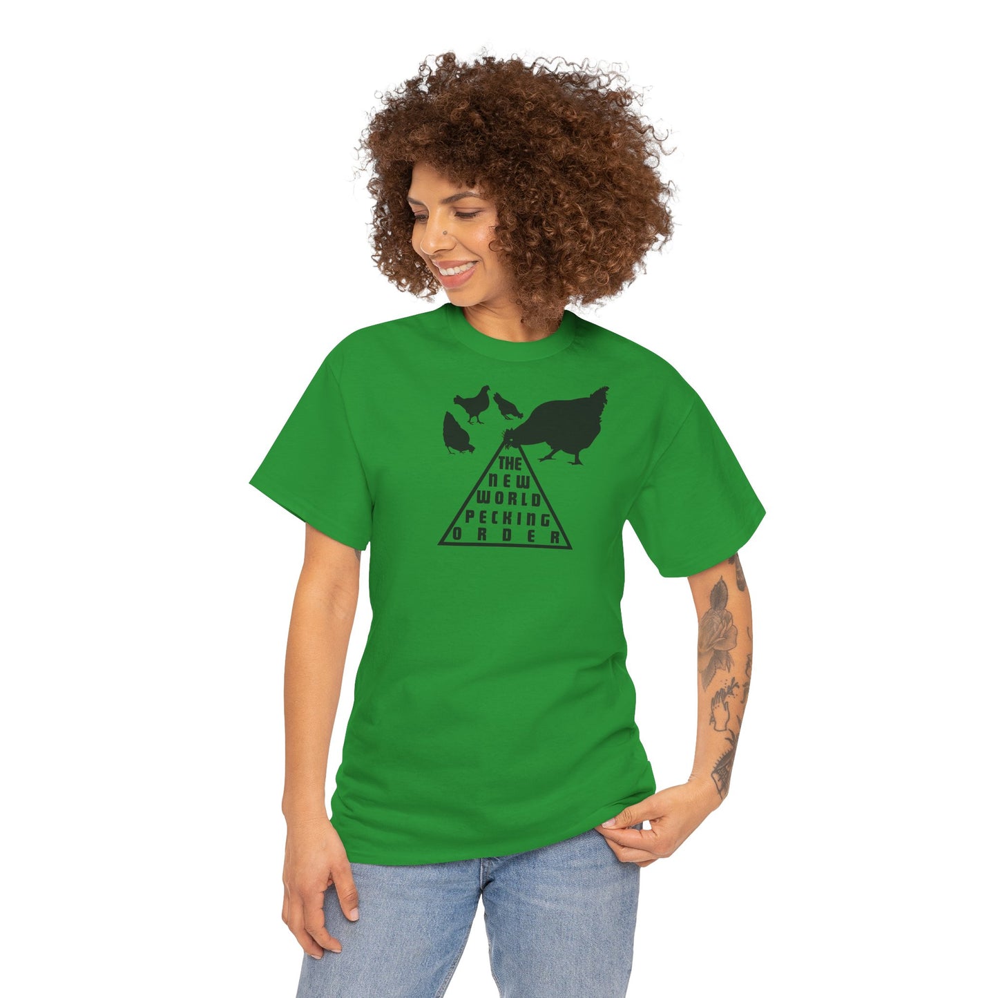 THE NEW WORLD PECKING ORDER Unisex Heavy Cotton Tee