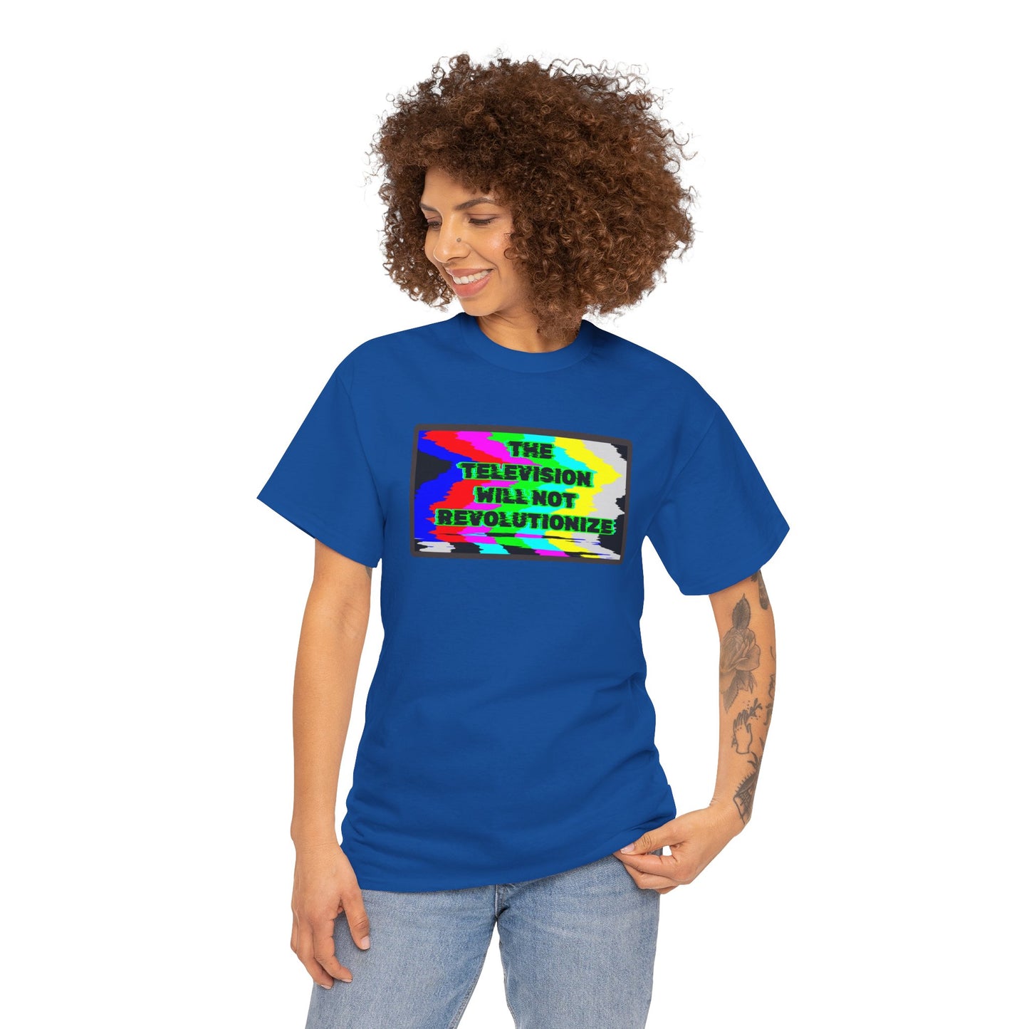 THE TELEVISION WILL NOT REVOLUTIONIZE Unisex Heavy Cotton Tee