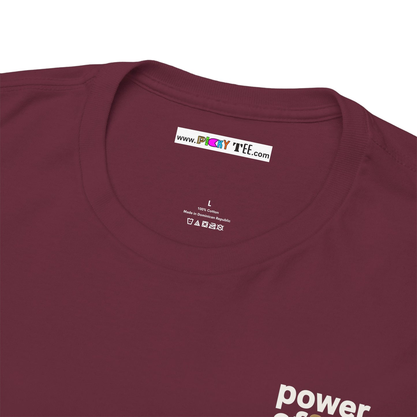 power off now Unisex Heavy Cotton Tee