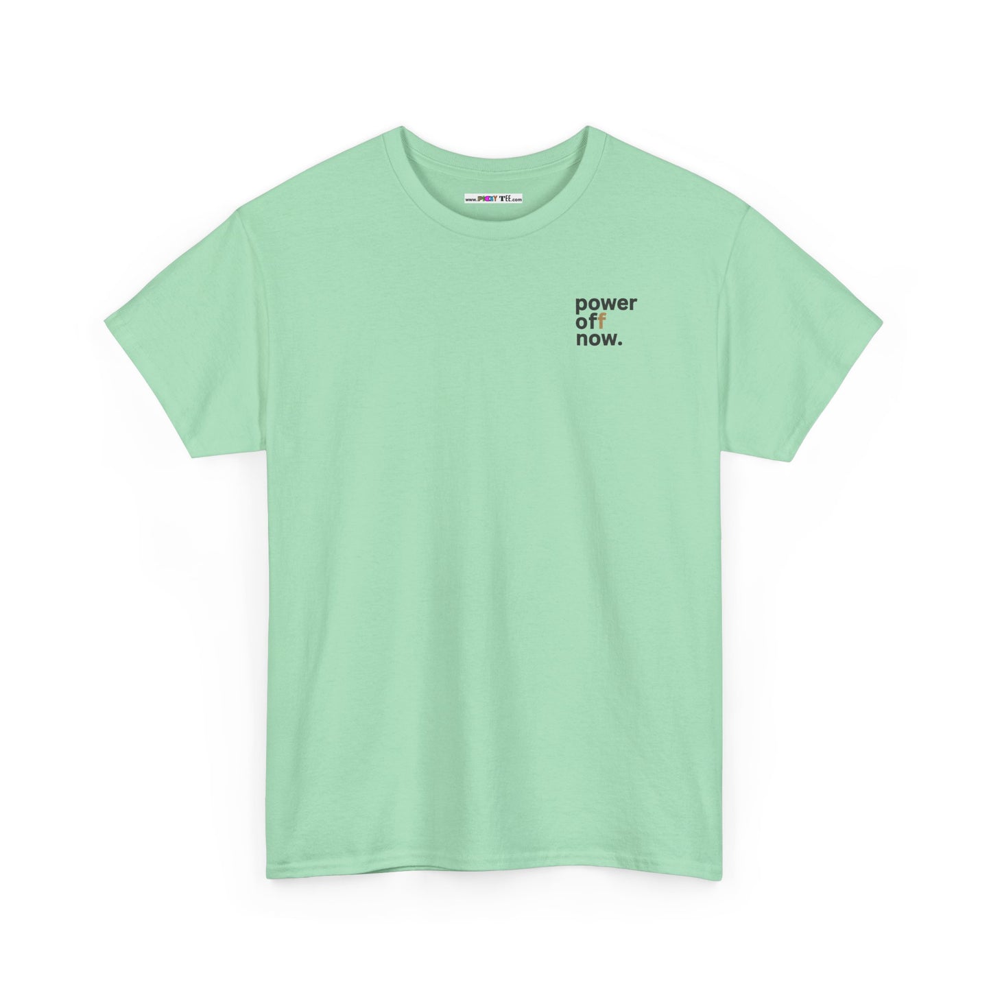 power off now Unisex Heavy Cotton Tee