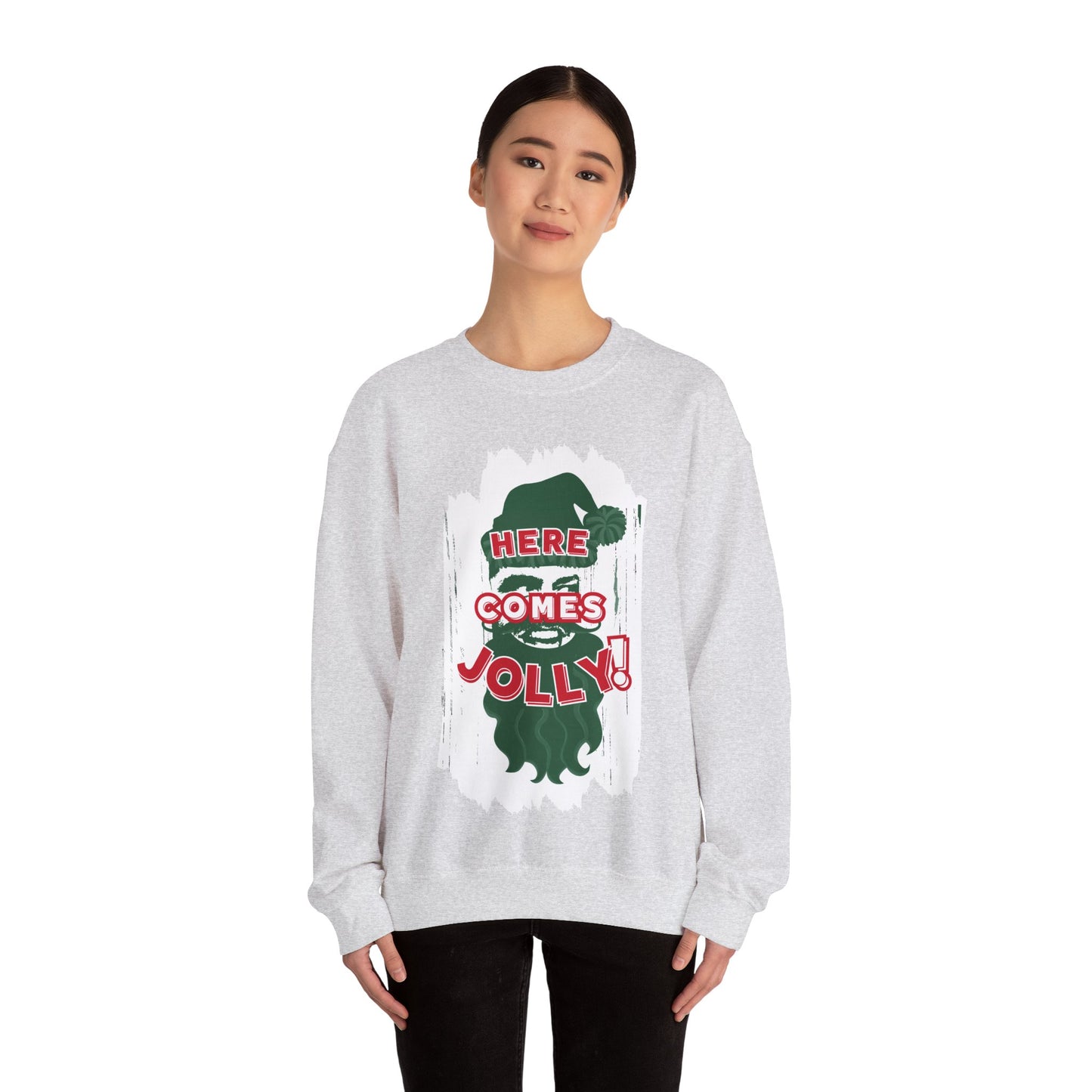 HERE COMES JOLLY! Unisex Heavy Blend™ Crewneck Sweatshirt