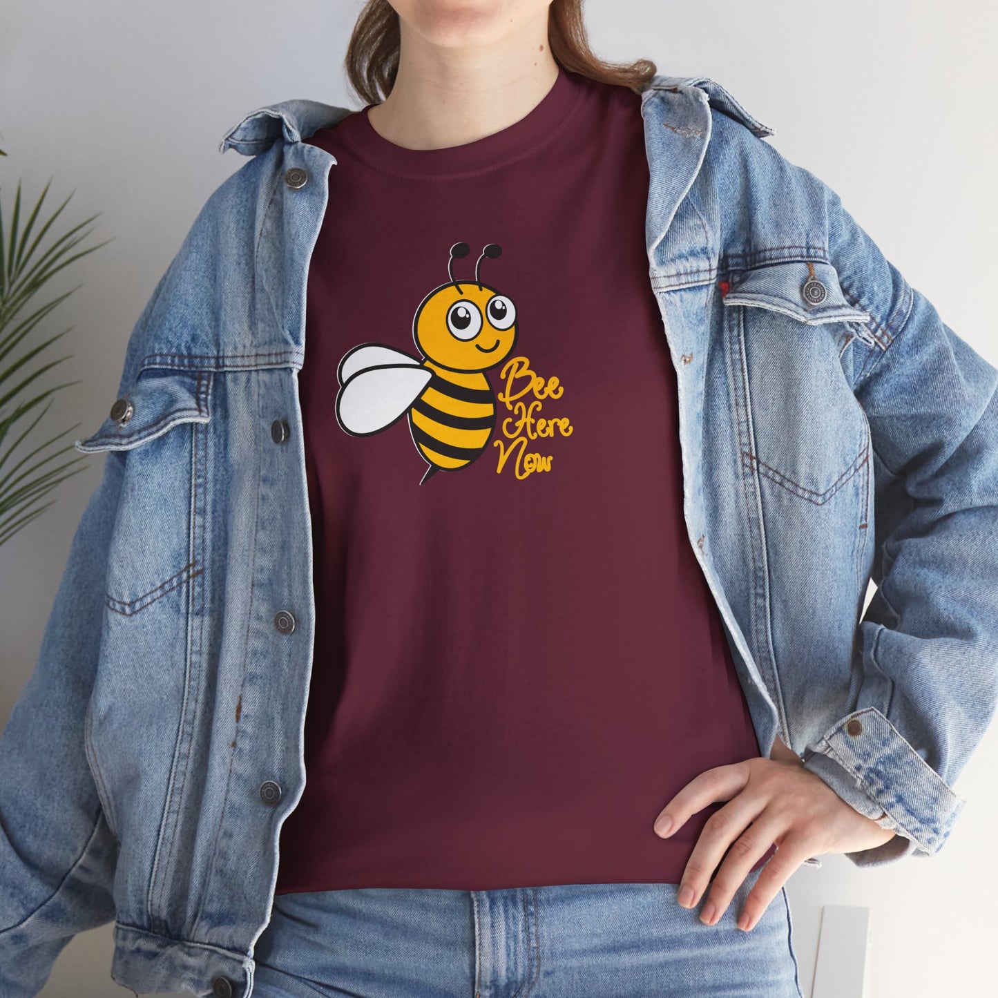 Bee Here Now Unisex Heavy Cotton Tee