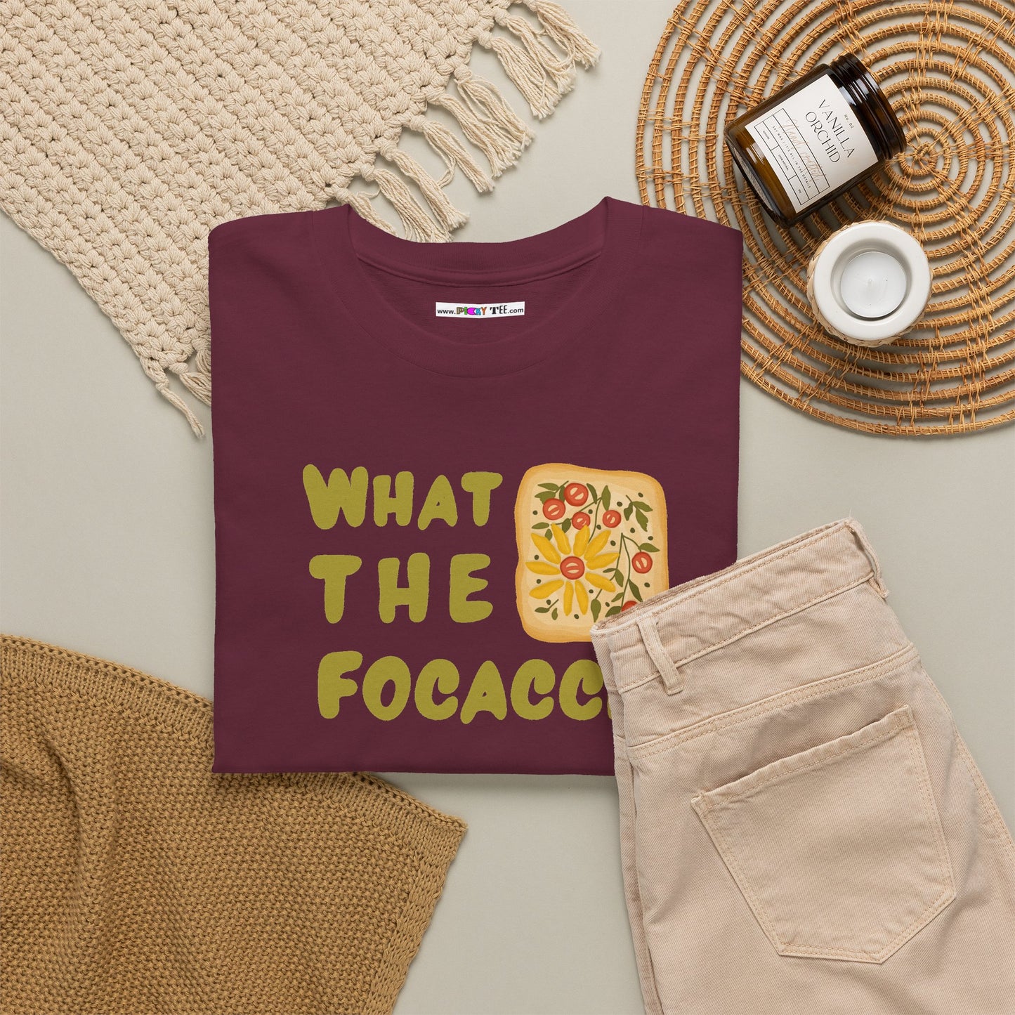 WHAT THE FOCACCIA Unisex Heavy Cotton Tee