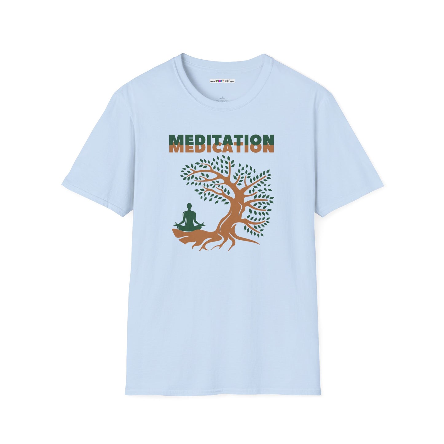 MEDITATION MEDICATION Unisex Softstyle 100% Cotton T-Shirt