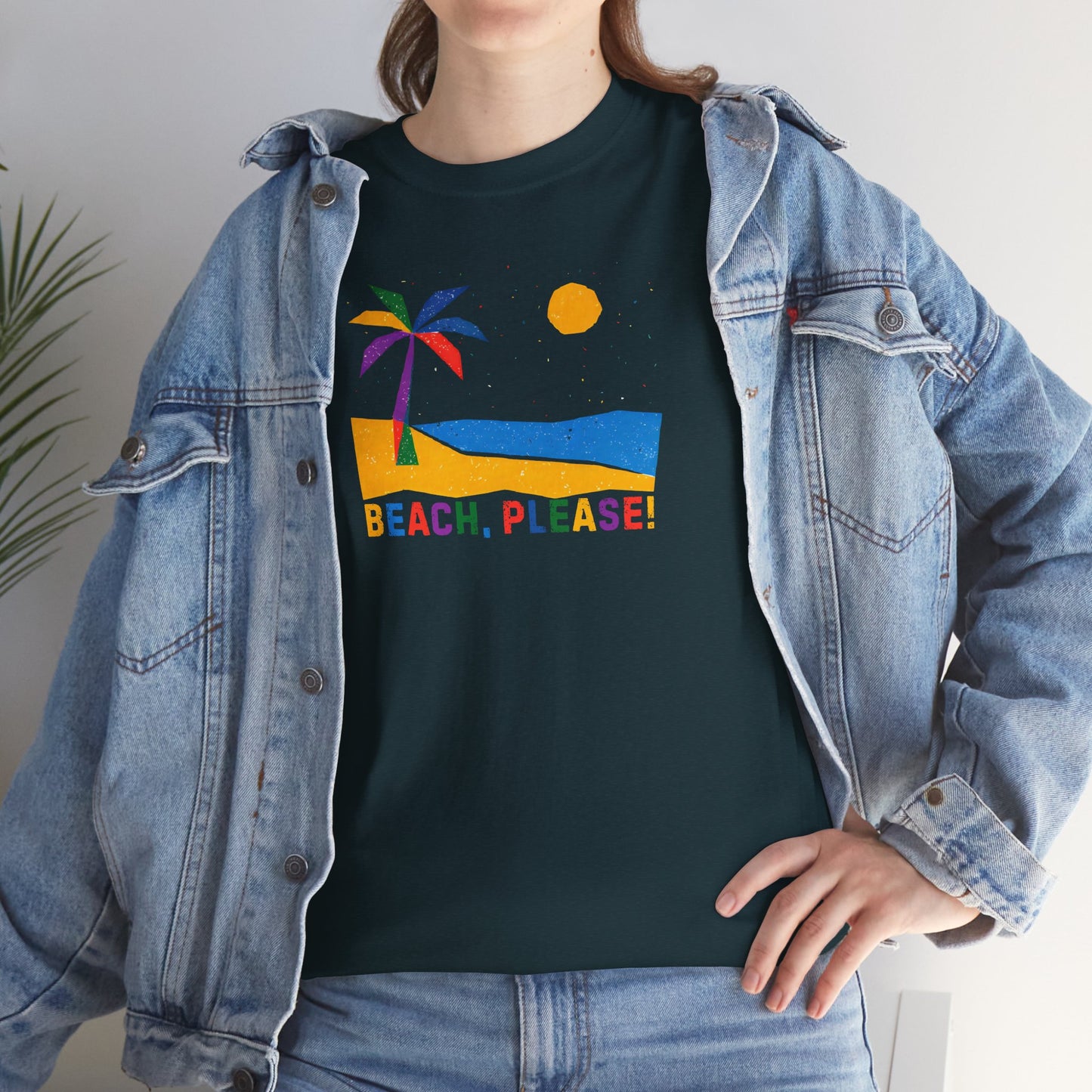 BEACH, PLEASE! Unisex Heavy Cotton Tee