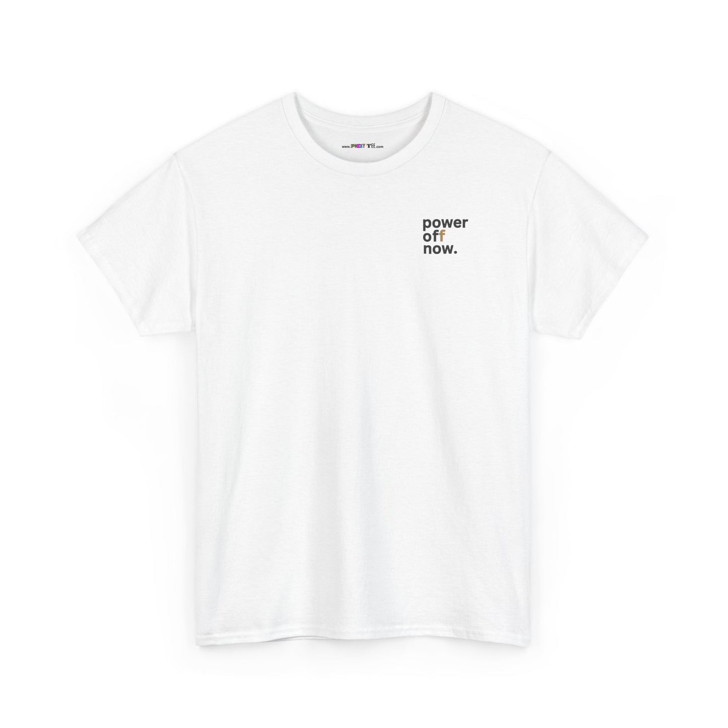 power off now Unisex Heavy Cotton Tee