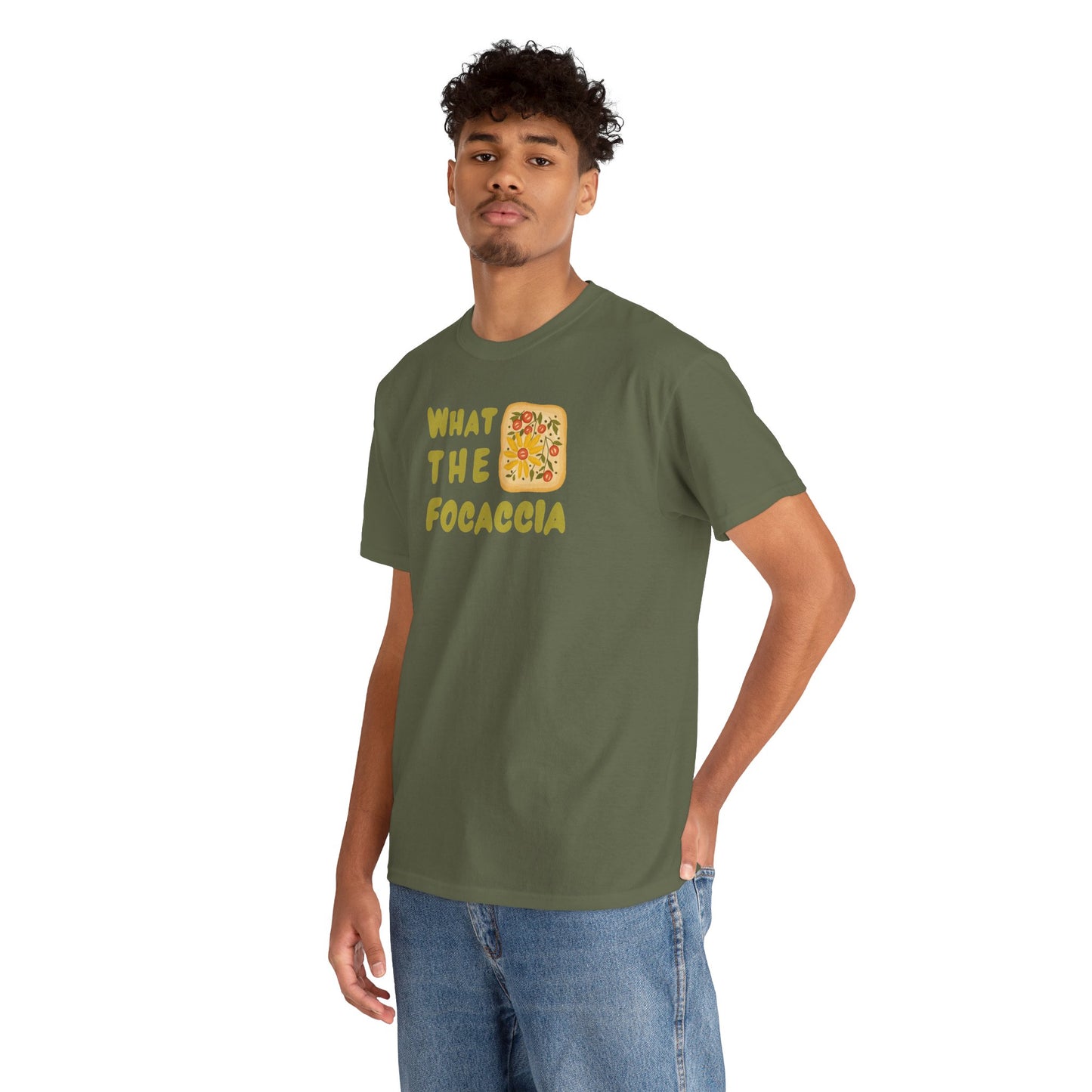 WHAT THE FOCACCIA Unisex Heavy Cotton Tee