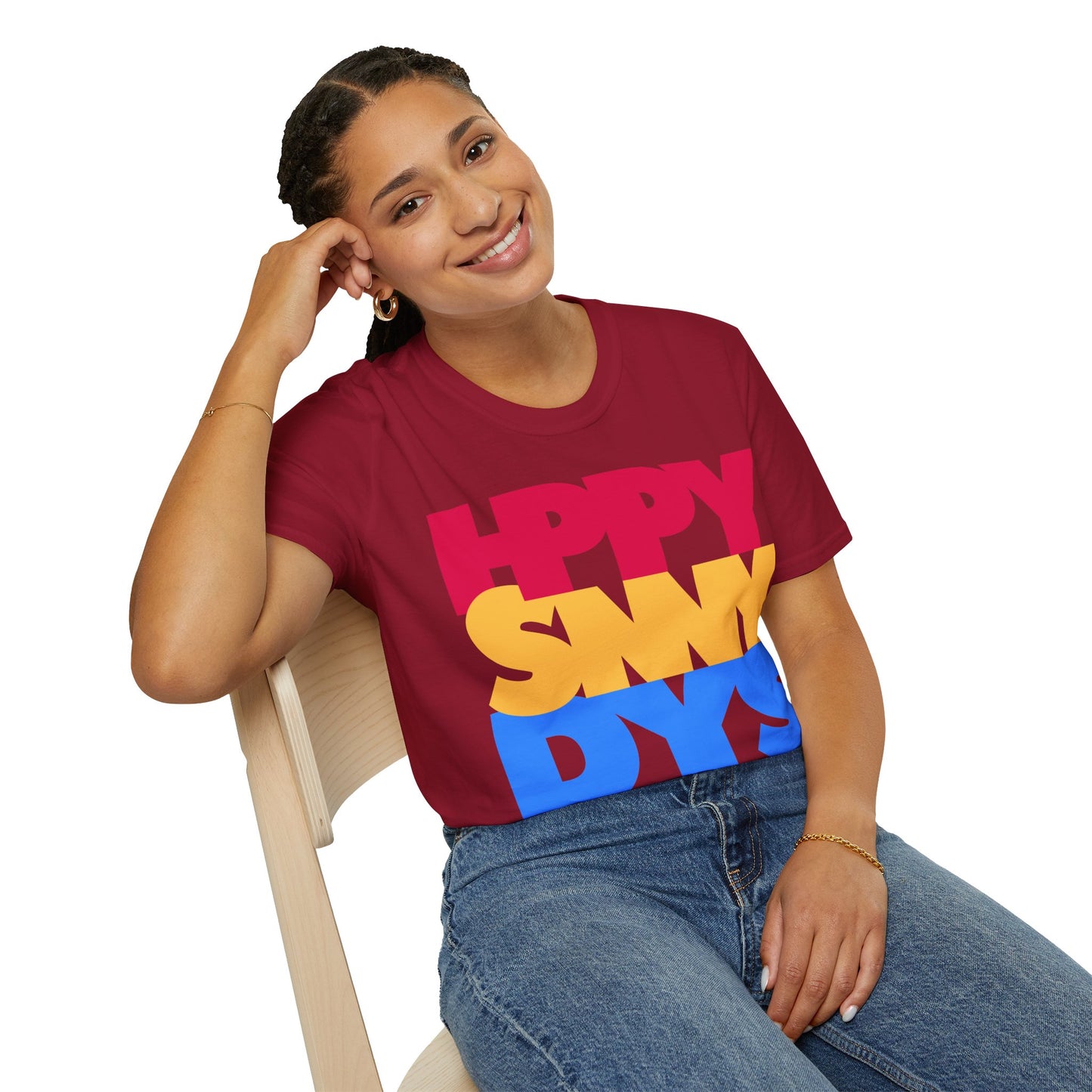 HPPY SNNY DYS Unisex Softstyle 100% Cotton T-Shirt