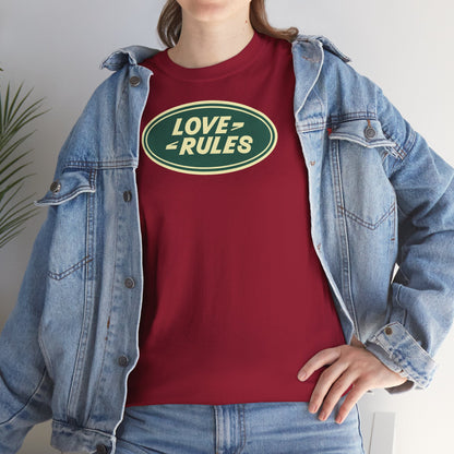 LOVE RULES Unisex Heavy Cotton Tee