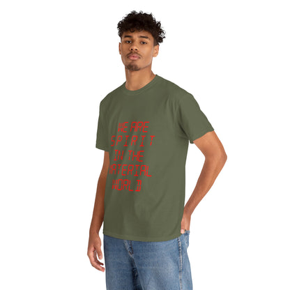 WE ARE SPIRIT IN THE MATERIAL WORLD Unisex Softstyle 100% Cotton T-Shirt