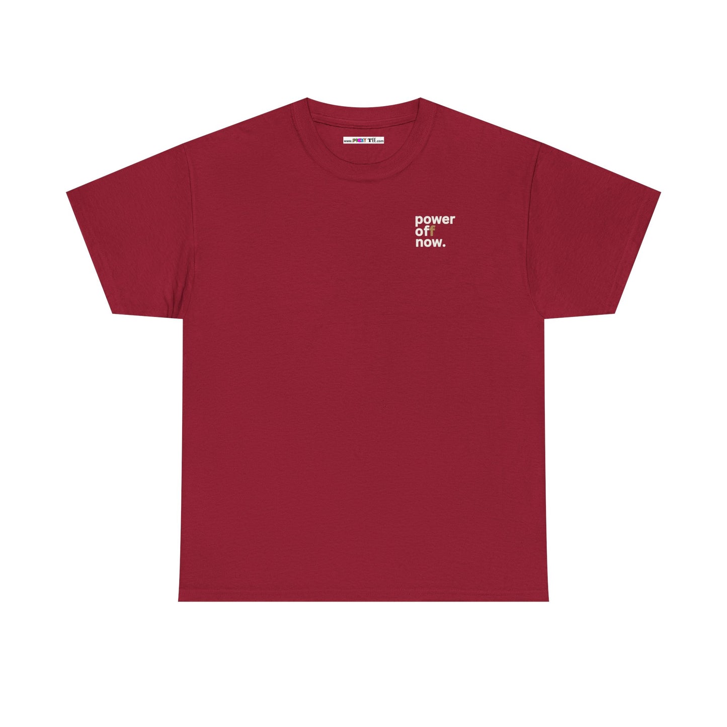 power off now Unisex Heavy Cotton Tee