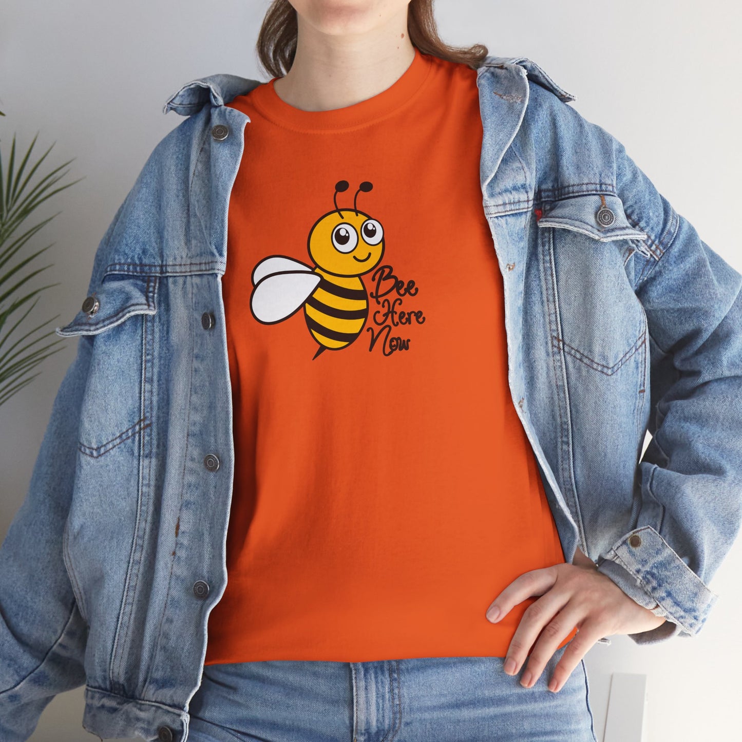 Bee Here Now Unisex Heavy Cotton Tee