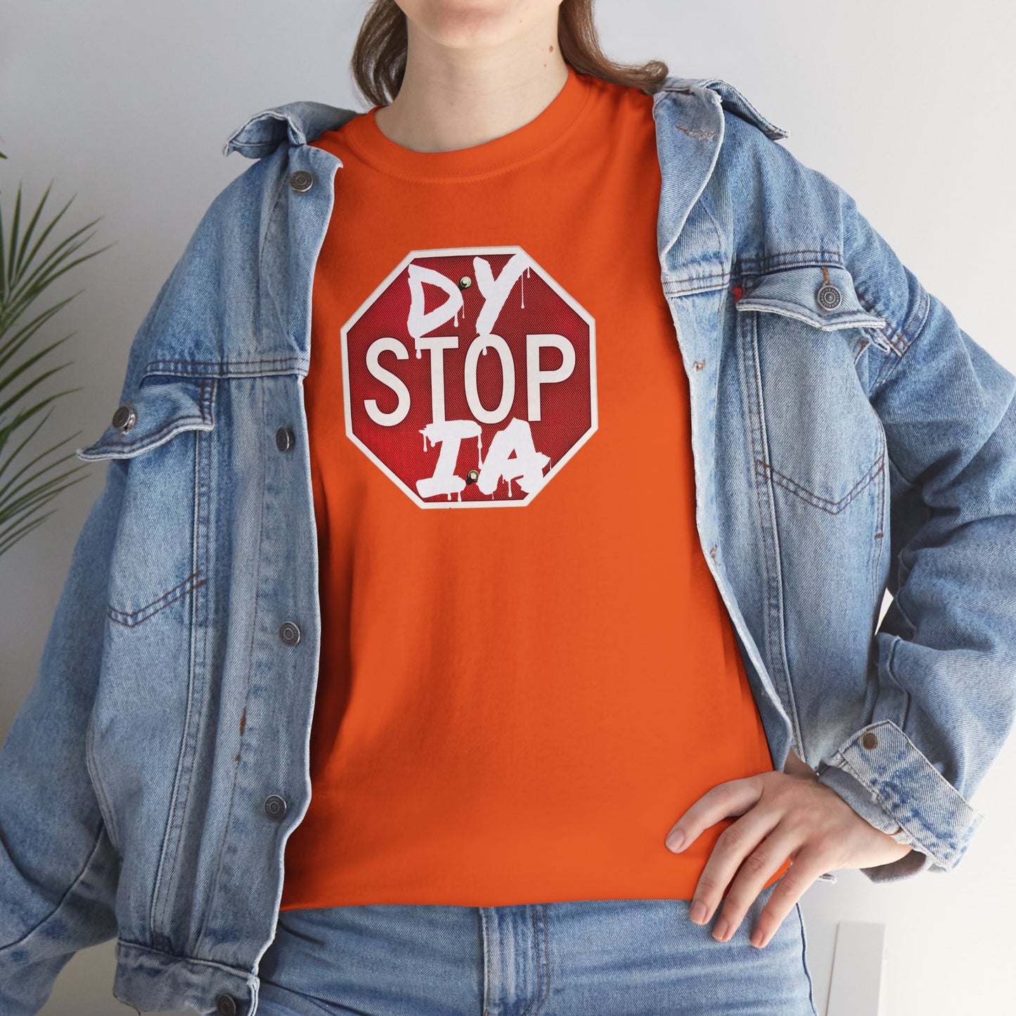 STOP DYSTOPIA Unisex Heavy Cotton Tee