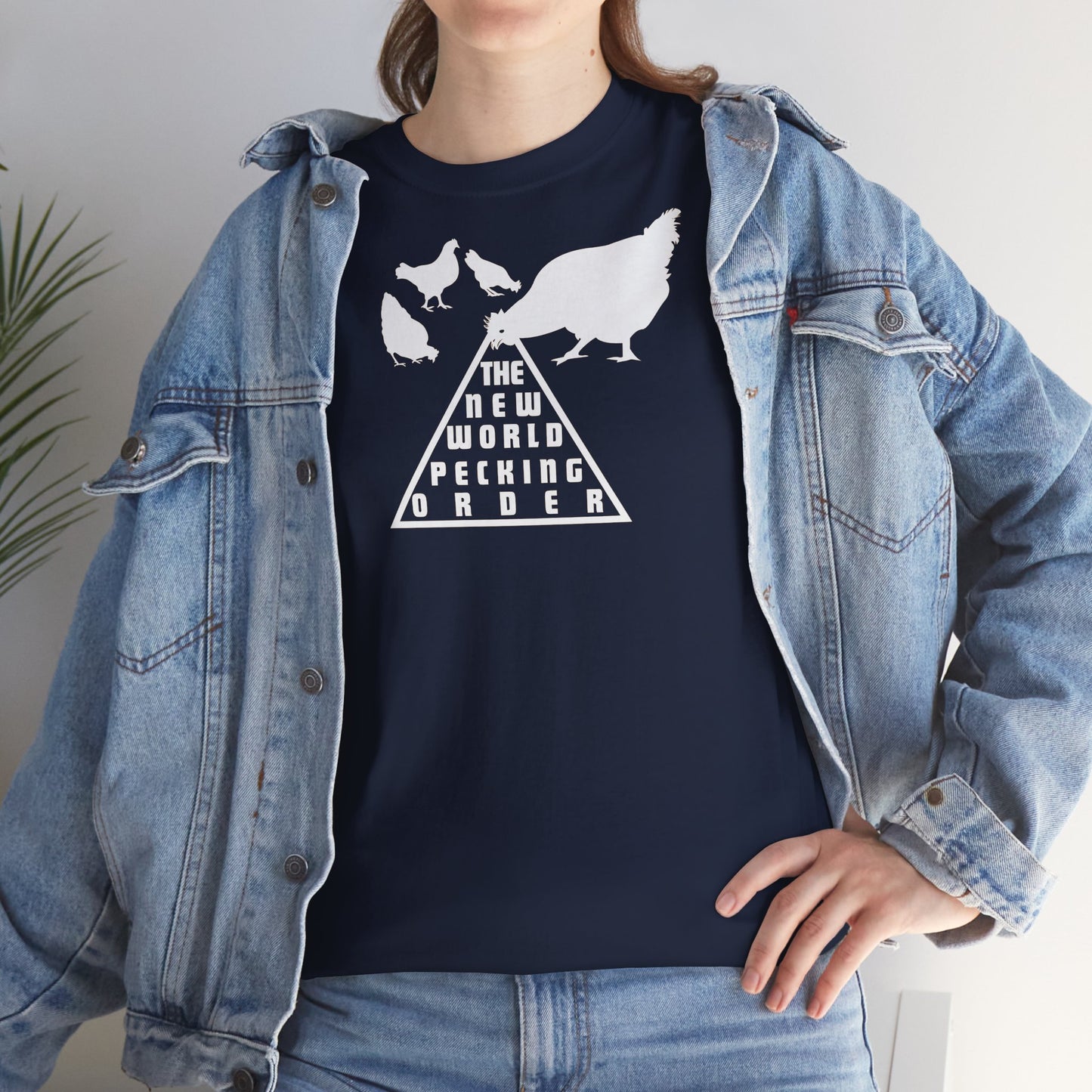 THE NEW WORLD PECKING ORDER Unisex Heavy Cotton Tee