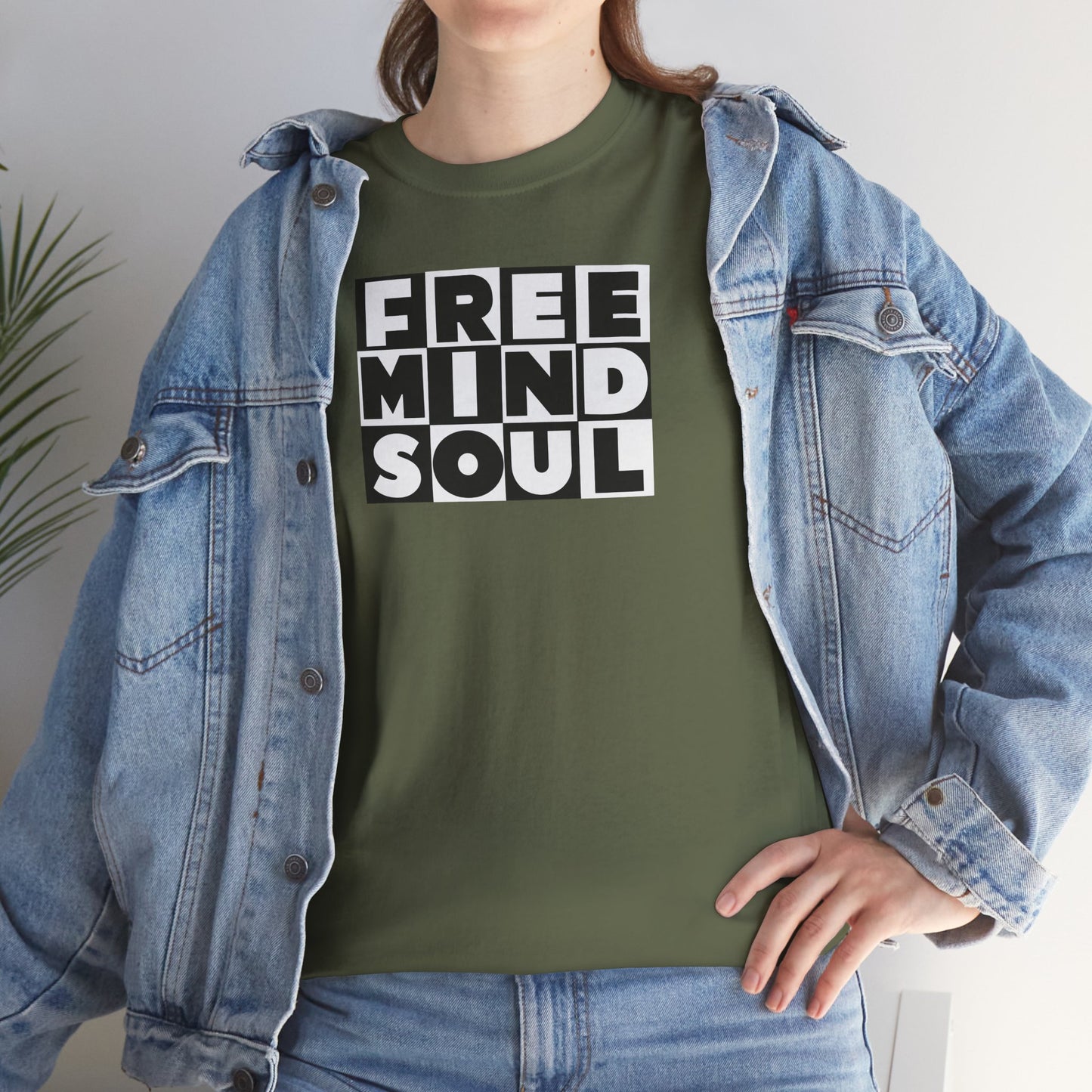 FREE MIND SOUL Unisex Heavy Cotton Tee