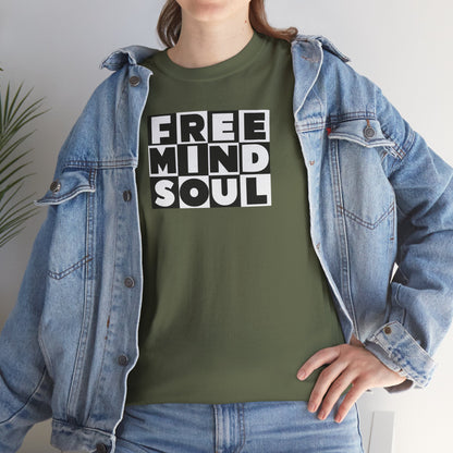 FREE MIND SOUL Unisex Heavy Cotton Tee