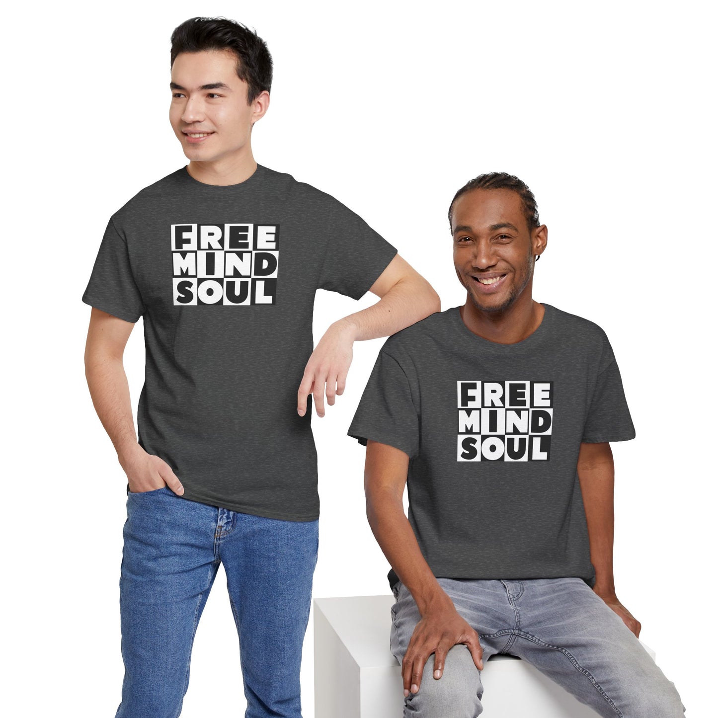 FREE MIND SOUL Unisex Heavy Cotton Tee
