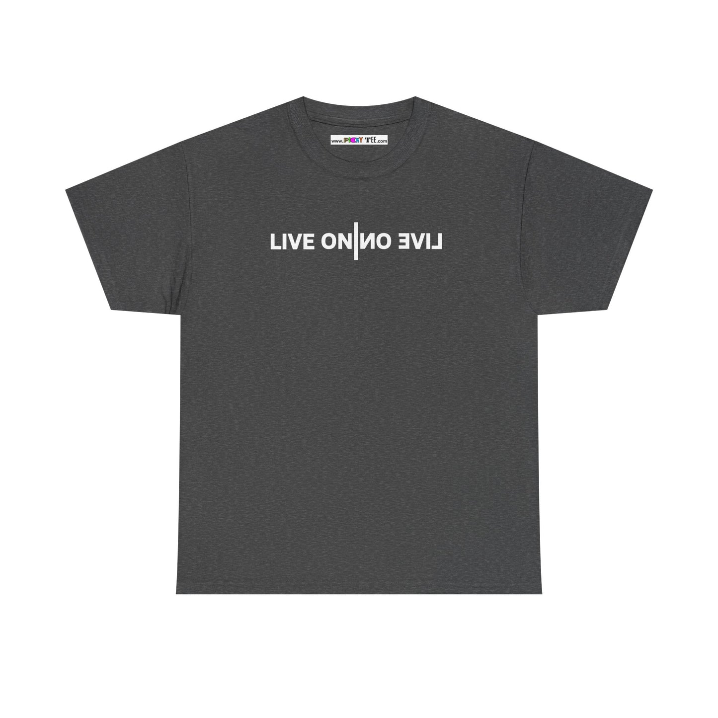LIVE ON I ИO ƎVI⅃ Unisex Heavy Cotton Tee