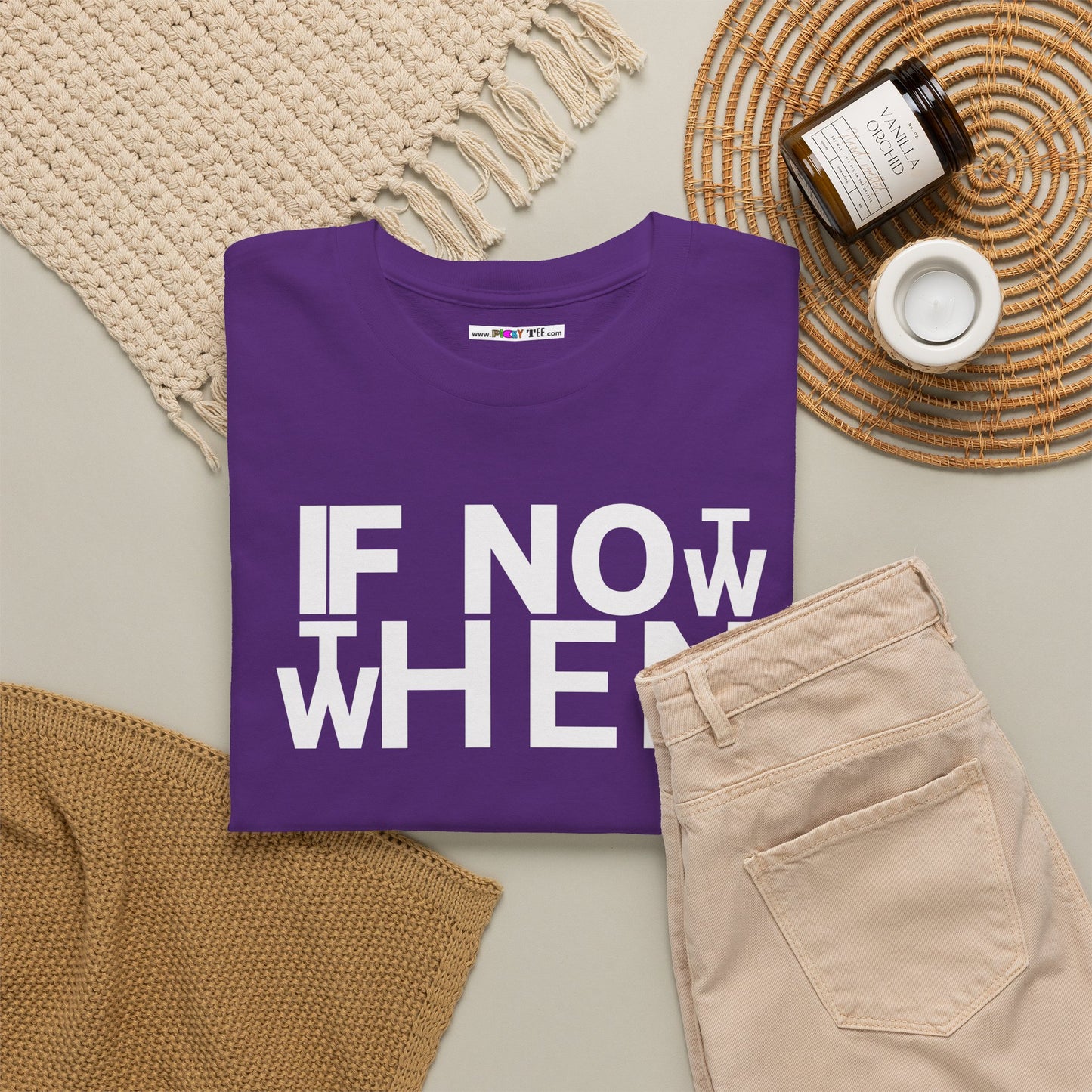 IF NOT NOW THEN WHEN Unisex Heavy Cotton Tee