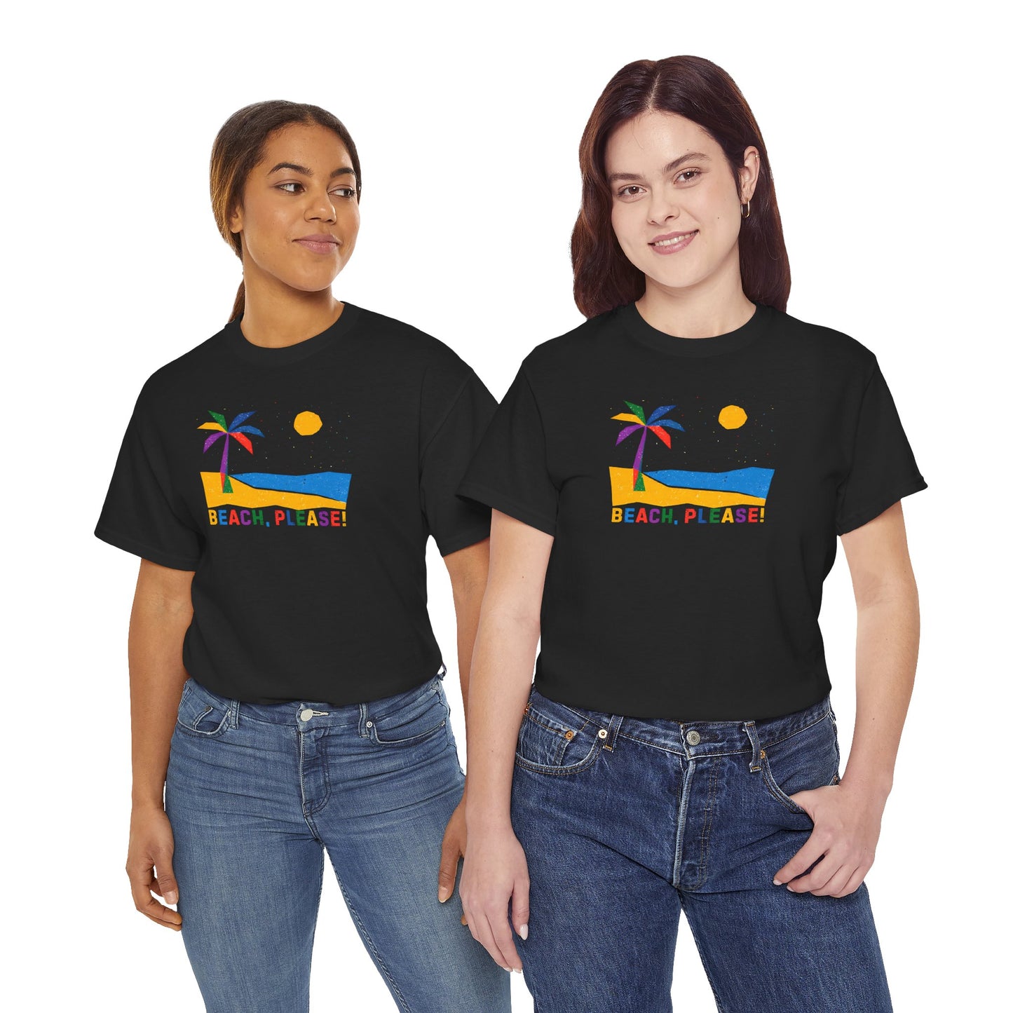 BEACH, PLEASE! Unisex Heavy Cotton Tee