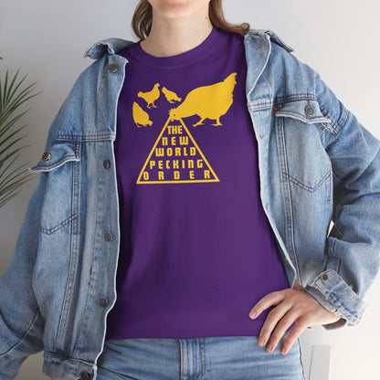 THE NEW WORLD PECKING ORDER Unisex Heavy Cotton Tee