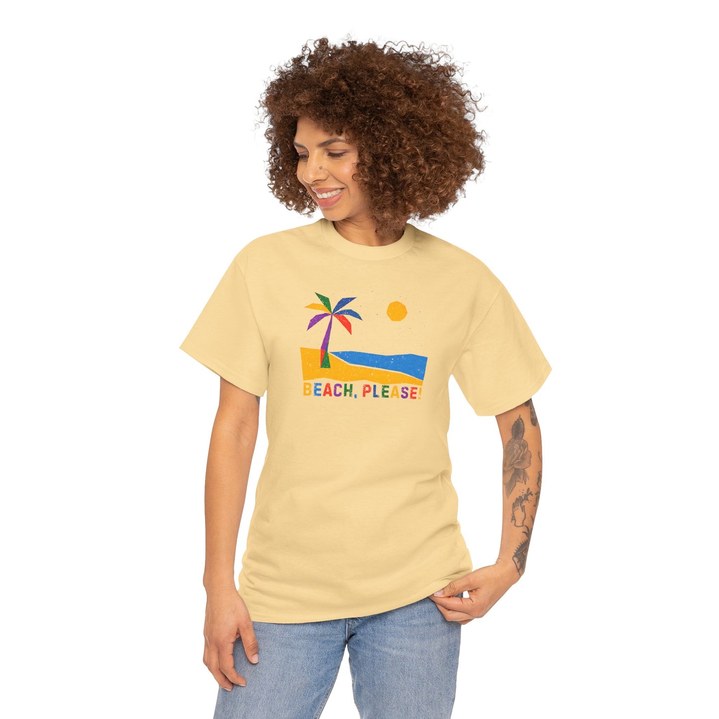 BEACH, PLEASE! Unisex Heavy Cotton Tee