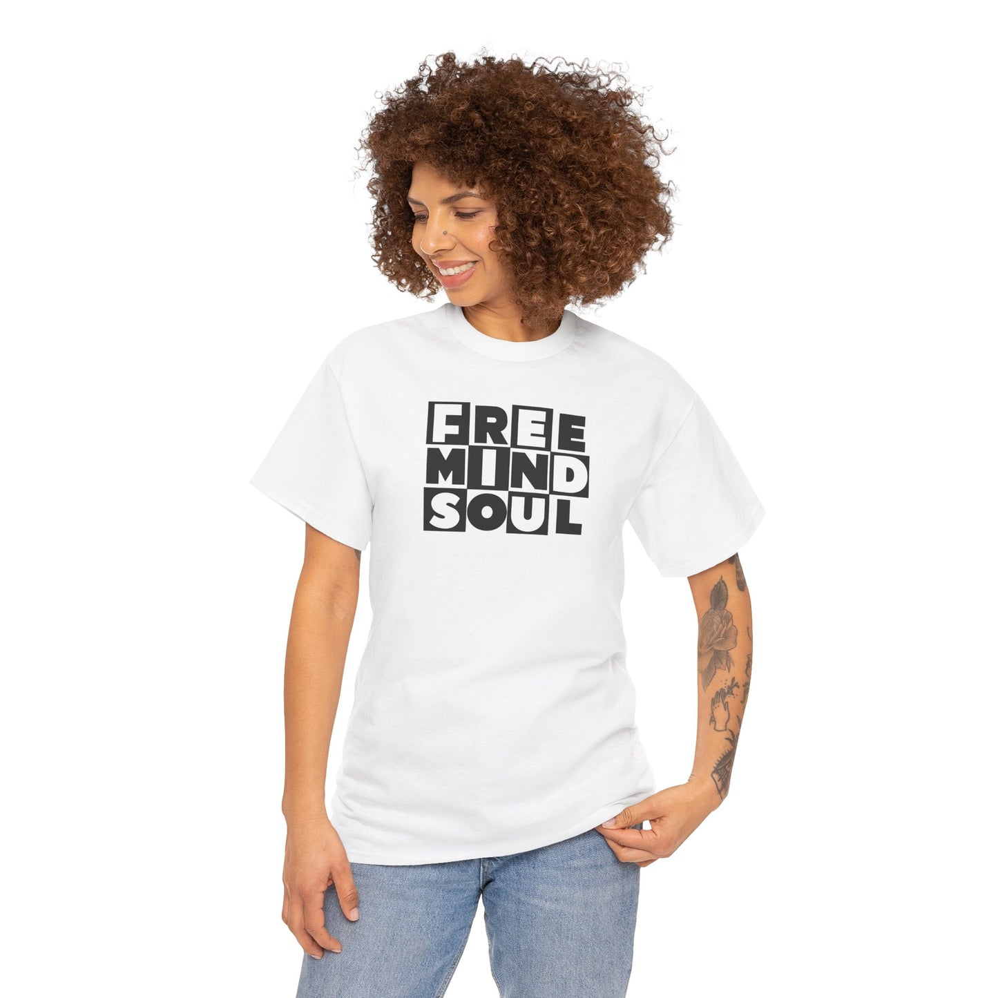 FREE MIND SOUL Unisex Heavy Cotton Tee