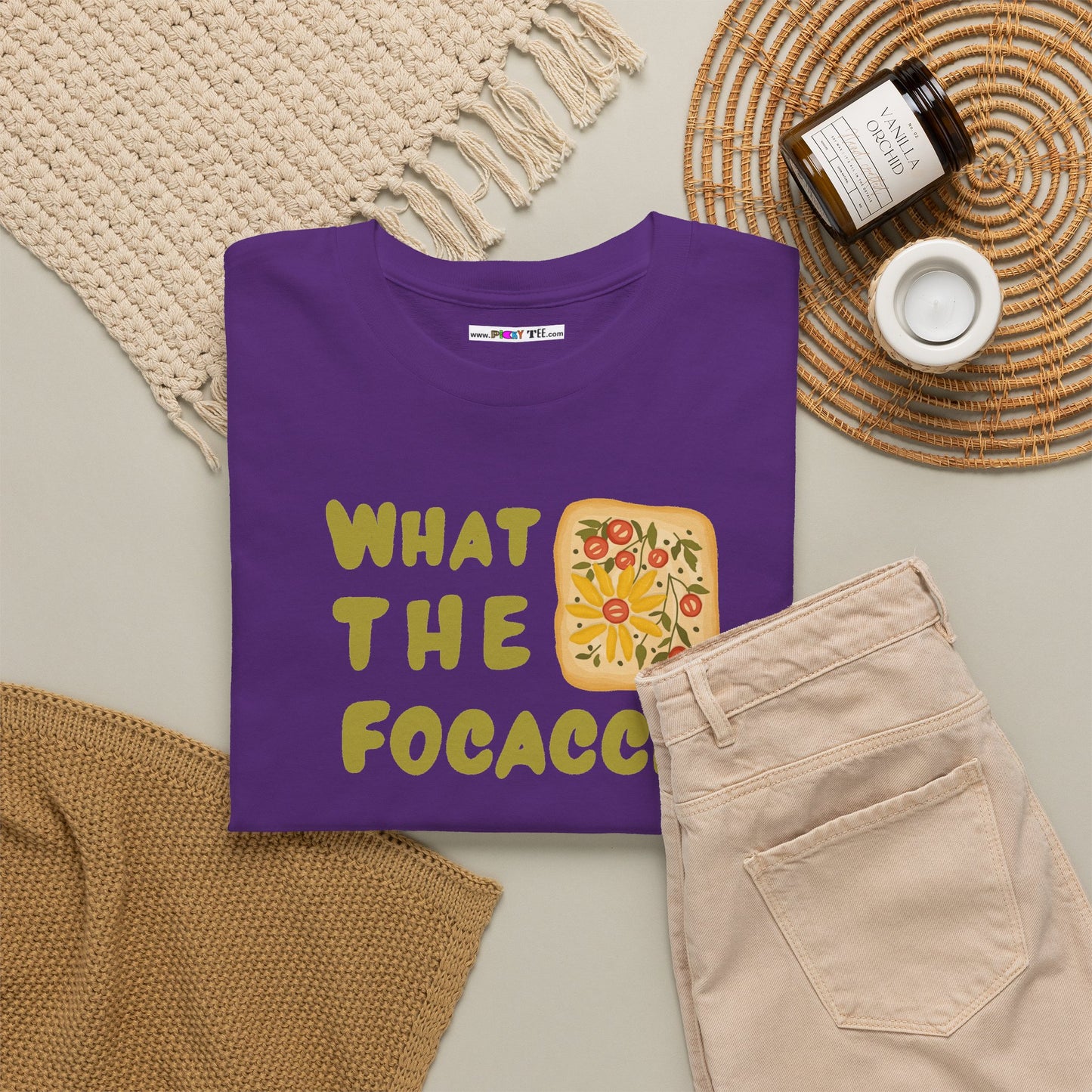 WHAT THE FOCACCIA Unisex Heavy Cotton Tee
