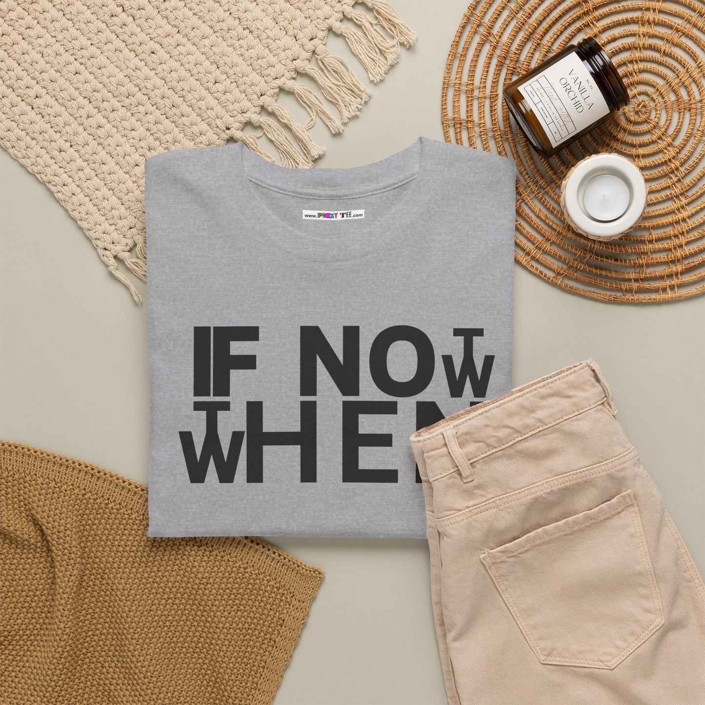 IF NOT NOW THEN WHEN Unisex Heavy Cotton Tee