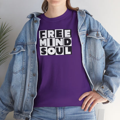 FREE MIND SOUL Unisex Heavy Cotton Tee