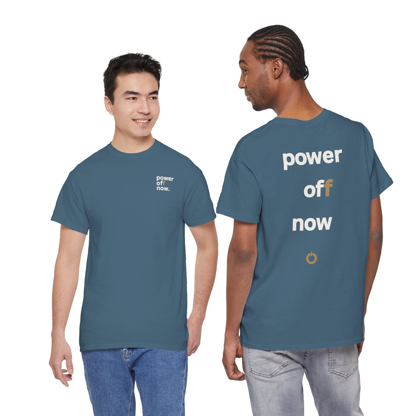 power off now Unisex Heavy Cotton Tee