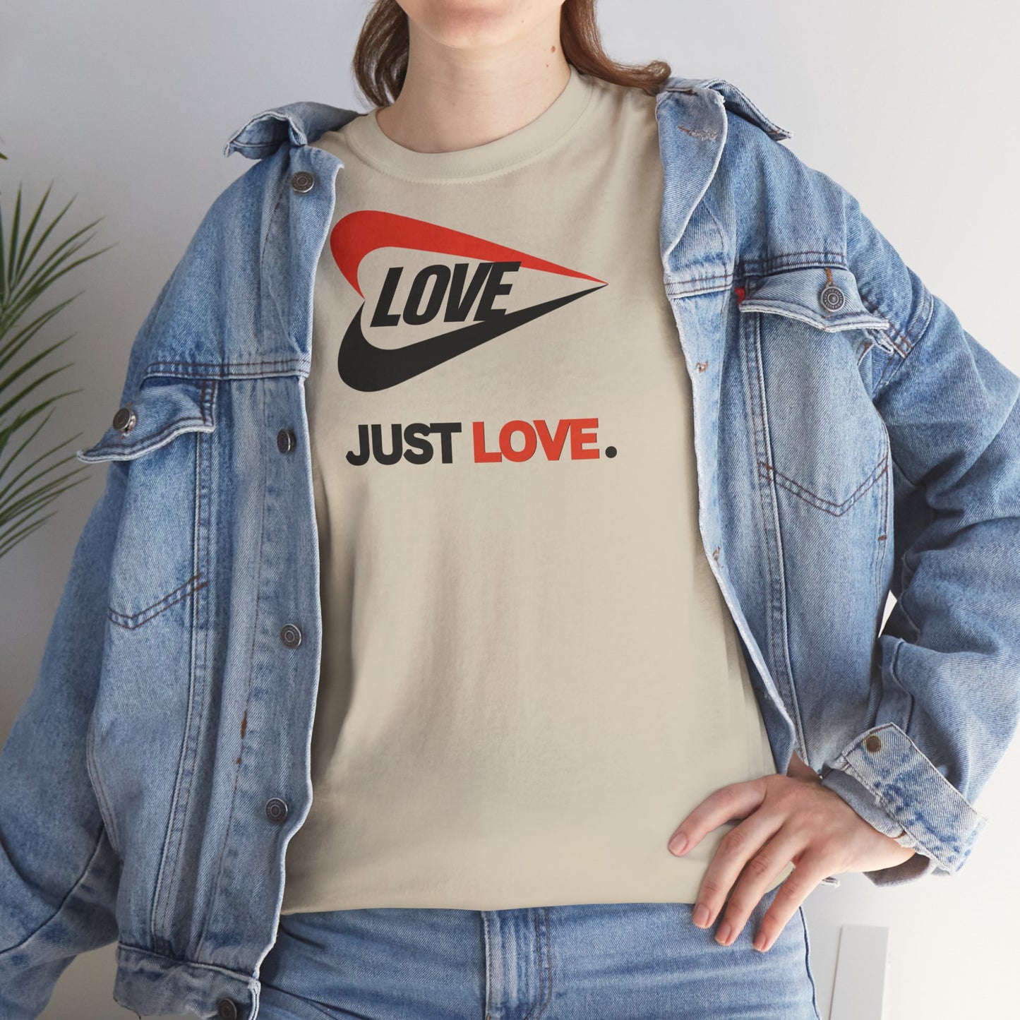 LOVE JUST LOVE. Unisex Heavy Cotton Tee