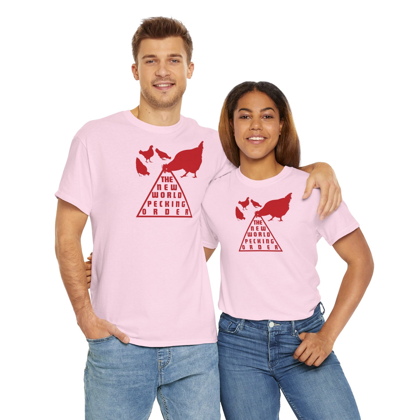 THE NEW WORLD PECKING ORDER Unisex Heavy Cotton Tee